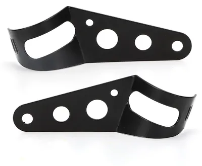 Imagen del producto de Soportes universales para faros delanteros de motocicleta, 2 unidades, con orejas para horquilla, compatibles con tubos de 35-43 mm (1,4-1,7 pulgadas)
