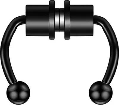 Produktbild von Nasenring, wiederverwendbar, nicht durchdringend, Legierung, gefälschter magnetischer Hufeisen-Nasenring für Party-Schwarz