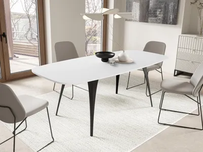 Obrázok produktu pre Jedálenský rozkladací stôl STIWI - arktický biely / čierny