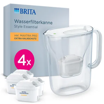 Productafbeelding van BRITA waterfilterkan MAXTRA Style Essential, wit, met 4 extra kalkfilter, AI-gegenereerde afbeelding