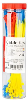 Immagine prodotto di Set di fascette in plastica multicolore 150 pz. AMIO-04316