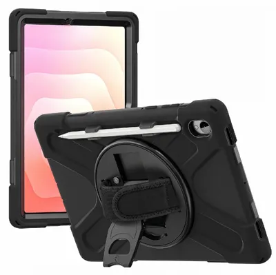 Produktbild von Avizar, Stoßfeste Hülle für Galaxy Tab S11 mit Standfuß und integriertem S Pen-Halter, Schwarz