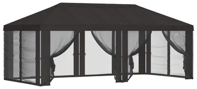 Produktbild von vidaXL Pavillon Dach mit Seitenwänden Anthrazit 600,5 x 300,5 cm