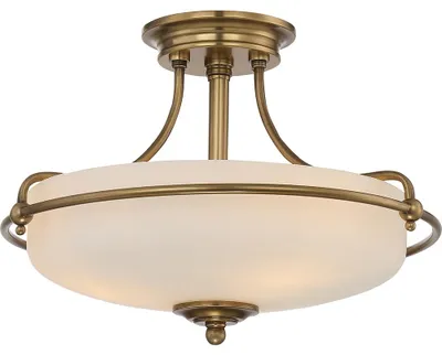 Immagine prodotto di Plafoniera, metallo, vetro, ottone, P 42,2 cm