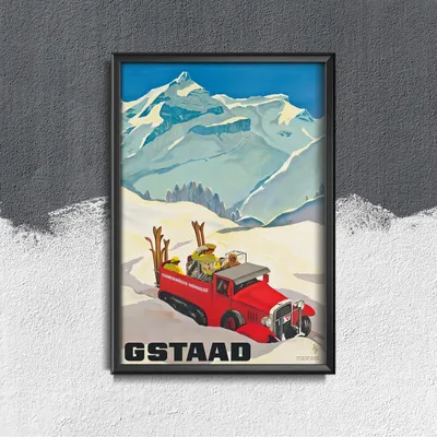 Produktbild von Poster - Canvas - Leinwand - 42 cm x 59,4 cm - Gstaad Schweiz