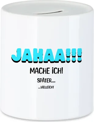 Produktbild von Jahaa mache ich Spardose lustig Spruch Faulheit Humor Geschenkidee