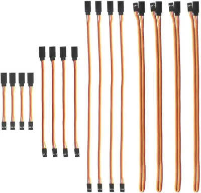 Image de Câble d'extension servo YUNIQUE GREEN-CLEAN-POWER, 16 pièces, connecteur JR 3 broches, longueur 75, 150, 300, 500 mm, calibre 26AWG, pour récepteur servo RC, drone, voiture, avion, modélisme