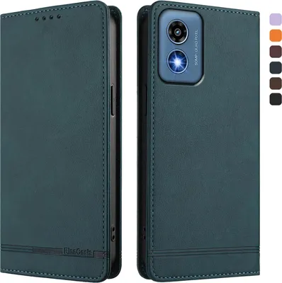 Image de Etui pour Motorola Moto G 5G 2024, étui rétro en cuirPolyuréthaneavec support et fentes pour cartes de crédit Vert