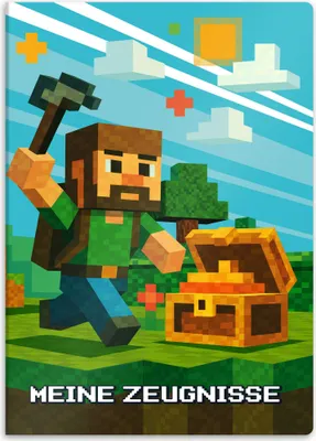 Produktbild von itenga Zeugnismappe A4 Kunststoff Sichtbuch Motiv Blockgame PIXEL