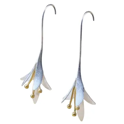Produktbild von Ohrschmuck Damenohrringe Ohrhaken Ohrringe Blume Tropfen GESCHENKIDEE, Sterling Silber 925, inklusive Geschenkschachtel