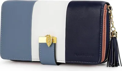 Produktbild von Damen Geldbörse Dunkelblau Leder RFID Schutz 12 Karten inkl. Münzfach
