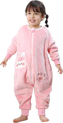 Produktbild von Unisex-Winterschlafsack-Pyjama, lange Ärmel und Beine, warm gefüttert, Kinderschlafsack