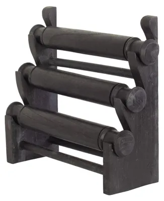 Produktbild von 2er Set Armbandhalter Uhrenhalter Schmuckhalter Armreifhalter Uhrenständer Armbandständer Schmuckständer Rollen Holz 3er Schwarz