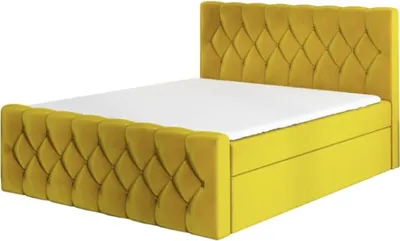 Produktbild von Boxspringbett ARI 180 x 200 mit 2 Bettkästen, Bonell-Matratze und Topper. Farbe: Gold