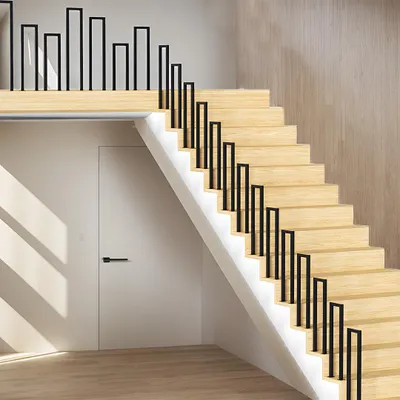 Produktbild von Vigevee 85cm U-Form Treppengeländer Schwarz Vierkantrohr Handlauf Aufrechte Montage