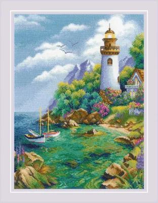 Produktbild von Riolis Kreuzstich Stickpackung "Ruhiger Hafen", Zählmuster, 30x40cm