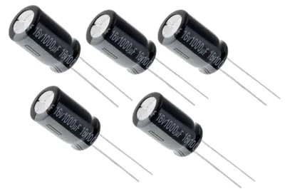 Elektrolytkondensatoren THT 1000 µF, 16 V, 10x16 mm, 5 St.