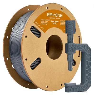 Image de Filament d'impression 3D, matériau PETG, compatible avec les imprimantes FDM, gris, 3 kg