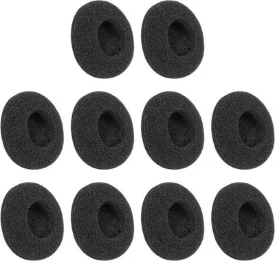 Immagine prodotto di Cuscinetti auricolari in plastica per cuffie con diametro esterno di 3,5 cm – Set da 10 pezzi, cuscinetti auricolari neri con cuscinetti a sfera.
