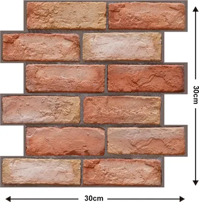 Image de 3 Dimension Red Brick Papier peint autocollant résistant à l'eau et à l'humidité Peel & Stick PVC Wall Stickers for Living Room Bathroom Kitchen Countertop