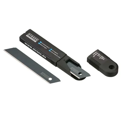 Produktbild von Stroxx Ersatzmesser Abbrechklingen 18 mm schwarz, 10 Stück, langlebig und präzise