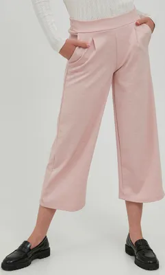 Image de ICHI IHKATE SUS WIDE PA Pantalon femme en tissu stretch coupe droite taille élastique crop length