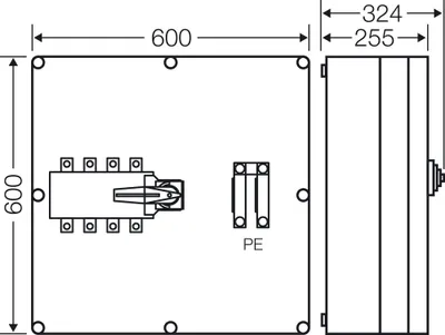 Produktbild von HENSEL HENS Mi-Lastumschaltergehäuse Mi Mi 7882 7882, 250A 4polig + PE Mi 7882