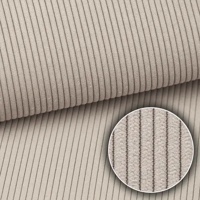 Produktbild von HEKO PANELS Murano Premium Cordoptik Deko Stoff Möbelstoff Polsterstoff Cord Breitcord - Beige