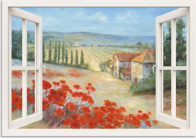 Produktbild von ARTland Wandbild Alu für Innen & Outdoor Mohnlandschaft Größe: 100x70 cm