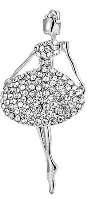 Produktbild von Brosche Ballerina Brosche silber Strasssteine