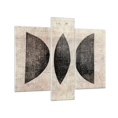 Produktbild von Bilder auf glas - 3 Teile - Form Figuren Geometrisch - 95x80cm - Glasbilder - Wandbilder - Bilder - zum Aufhängen bereit - Wanddekoration aus Glas - Glas Bilder - Wandbild auf Glas - GCB95x80-5099