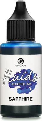 Immagine prodotto di Octopus Fluids Alcohol Ink BLUE SAPPHIRE, inchiostro a base alcolica per Fluid Art e resina, blu