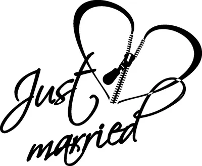 Produktbild von Just married - Autoaufkleber - Spruch - Hochzeit - Hochzeitsschriftzug