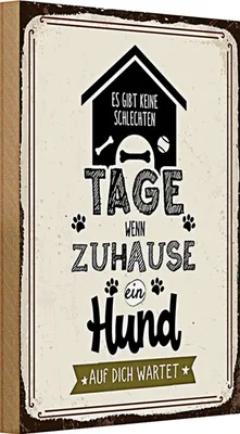 Produktbild von Holzschild Spruch 20x30cm Wenn zuhause ein Hund auf dich wartet