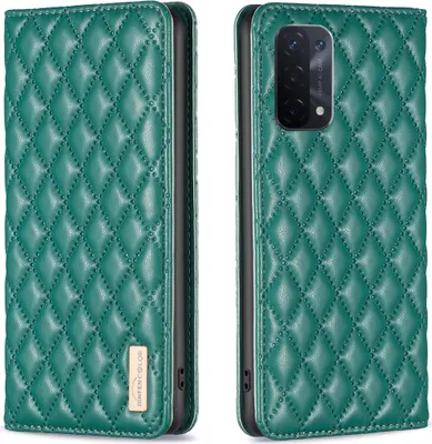 Produktbild von OPPO A74 5G Hülle, Elegant Bookstyle Flip Leder Kartenfächer Schutzhülle mit Ständer für OPPO A74 5G A93 5G A54 5G Grün