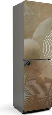 Produktbild von Abstrakte Kreise und Linien – Magnetische Kühlschrank Abdeckung – Dekorfolie magnetisch Küche – Kühlschrank Magnet Deko – selbstklebende Magnettafel – Magnetfolie für Kühlschranktür – 60x205 cm
