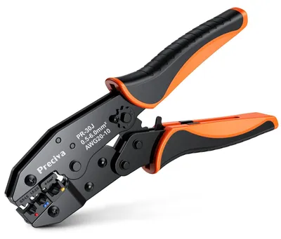 Produktbild von Crimpzange für Isolierte Kabelschuhe, Preciva Kabelschuhzange Crimpwerkzeug geeignet für 0,5-6mm², Krimpzange, Presszange ideal für Elektroarbeiten Heimwerkerprojekte – Einzelzange