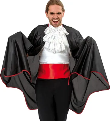 Produktbild von Vampir Cape Umhang Schwarz Karneval Fasching Halloween XXL