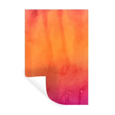 Obrázok produktu pre MuchoWow® Nálepka na stenu - Akvarel - oranžová - ružová - abstraktná - 40x60cm - Samolepiaca a polohovateľná