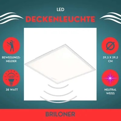 Produktbild von Briloner  Piatto LED Panel Weiß Quadratisch mit Bewegungssensor 38W