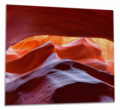 Produktbild von Wallario Herdabdeckplatte aus Glas, Größe 60 x 52 cm 1-teilig, Motiv Antelop Canyon USA  Kalksandsteingebirge in leuchtenden Farben