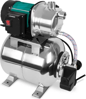 Produktbild von Vonroc Hydrophorpumpe / Hydrophorpumpenset mit Druckschalter – 1000 W – 3500 l/h – 19-L-Tank aus Edelstahl – Pumpengehäuse aus Edelstahl