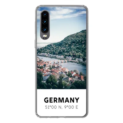 Produktbild von MuchoWow® Handyhülle Schutzhülle Hülle für Huawei P30 Deutschland - Heidelberg - Sommer Silikon Softcase Handy Hülle - Kartenbesitzer