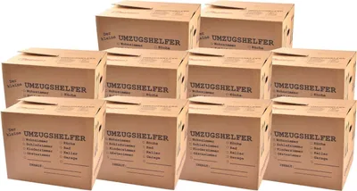 Image de 10x cartons de déménagement 41x35x34 caisses de déménagement caisse de livres caisses d'archives boîte de transport