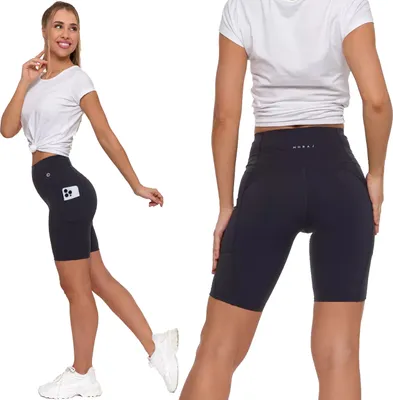 Produktbild von Moraj Damen kurze Leggings Radlerhose mit Taschen Hoch-Bund Sportleggings Shorts 3200-001, Graphit, 2XL