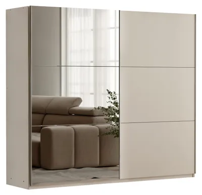Produktbild von Masseno Schiebetürenschrank IVERN 122/215/65 cm 2-türig mit Spiegel Beige
