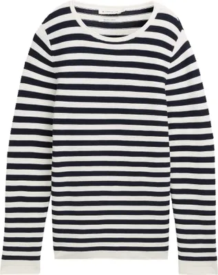 Produktbild von Tom Tailor Baumwoll-Strickpullover, Strukturierter Ottoman, Regular Fit, gerollte Saumkanten