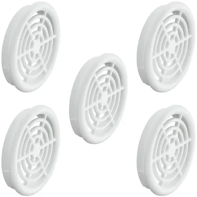 Productafbeelding van Set van 5 ventilatieroosters, buitenrooster kunststof, Ø 48 mm