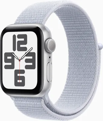 Produktbild von Apple Watch SE GPS 44mm Silver Aluminium Case mit Blue Cloud Sport Band (MXET3QF/A)