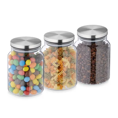 Produktbild von relaxdays 3er Set Vorratsgläser mit Deckel 700 ml
